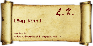 Lőwy Kitti névjegykártya